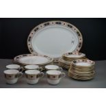 Royal Crown Derby ' Derby Border ' pattern tea and dinner ware to include 6 teacups, 6 saucers, 6