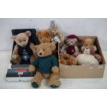 A collection of collectable teddy bears to include Harrods and Steiff examples, together with a