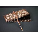 Chinese hardwood scribes box set with mother of pearl