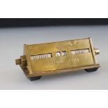 Early 20th century ' Prince Line ' Shipping / Cruise Brass Perpetual Calendar, 13cm long