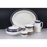 George Jones ' Crescent Ivory ' Part Dinner Service comprising Three Graduating Service Plates, 12