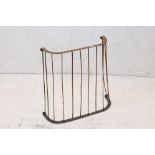 George III Copper and Steel Nursery Fire Guard of curved form with spindles, 47cm wide x 56cm high