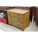 A late Victorian pine chest of two short and two long drawers.