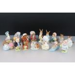 Collection of Sixteen Beswick Beatrix Potter Animals including Eleven with gold oval back stamps (