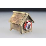 Brass vesta case in the form of a dog kennel