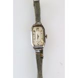 Art Deco silver cased Pinnacle ladies Swiss cocktail watch