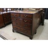 George III Mahogany Chest of Two Short over Three Long Drawers raised on bracket feet, 110cm wide