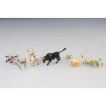 A small collection of miniature figures to include cold painted animals.