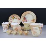 Collection of Eleven items of Royal Worcester Blush Ivory, 19th and Early 20th century including
