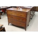 Early 19th century Mahogany Chest of Drawers with a brush slide over three long drawers, raised on