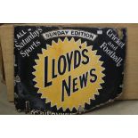 Enamel Advertising Sign ' Lloyd's News, Sunday Edition ' 92cm x 73cm