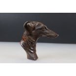 Cast Metal Model of a Greyhound's Head, 19cm high
