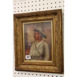 Ornate gilt framed oil painting portrait of Indian Sultan Tipu