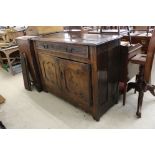 18th / 19th century French Chestnut and Fruitwood Enfilade or Dresser Base, the long single drawer