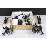 Five fishing reels to include Shakespeare & other carp reels, together with Fox Micron, Korum and