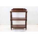Victorian Mahogany Three Tier Buffet, 83cm wide x 111cm high together with Late Victorian Pot