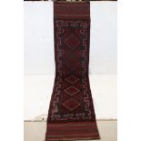 Wool Hand Knotted Meshwani Runner, 255cm x 58cm