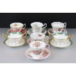 Four Royal Albert Cups and Saucers including Apple Blossom, Serena, Lily of the Valley and