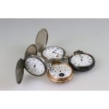 Collection of vintage pocket watches, to include Omega, Zenith silver cased & French movement