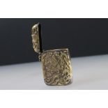 Brass vesta case with embossed Masonic images