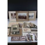 A collection of early 20th century postcards and photographs to include local and Military interest.