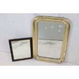 Late 19th / Early 20th century Easel Back Dressing Table Mirror, 44cm x 37cm together with a Gilt