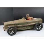 A large resin model of a early 20th century racing car.
