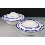 Pair of Royal Doulton Norfolk pattern Fruit Bowls, approx. 24cm diameter together with a pair of
