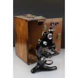 A Beck Ltd of London model 29 microscope, serial no.13487, complete with lenses and original