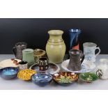 Collection of Studio Pottery including items by Katkin Tremayne, Polperro Pottery, John Bordeaux,