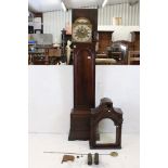 Early 19th century Mahogany 8 day Longcase Clock, the brass and silvered arched dial marked John