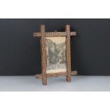 Late 19th / Early 20th century Tunbridge ware style Small Picture Frame, 15.5cm high