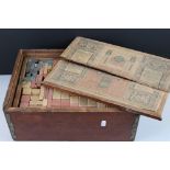 An early 20th century boxed block construction set in original box with makers label.