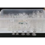 Collection of Early 20th century Cut Glass Glasses and Bowls, approximately 55 pieces in total