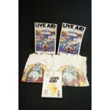 Memorabilia - Three original Live Aid t-shirts and two original programmes. The t-shirts are size