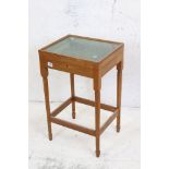 Early 20th century Oak Collector's Display Cabinet on Stand, 44cm wide x 36cm deep x 71cm high