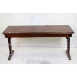 Campaign style Fold-over Mahogany Writing Desk / Dining Table, the brown leather inset top folding