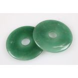 Two jadeite pi rings