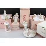 Five Boxed Nao Ballerinas including 01126, 01283, Dreamy Ballet 02001456, 01150 and A Dancer's