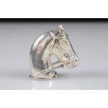 Silver plated horse head vesta case