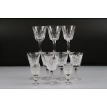 Set of Eight Waterford Cut Glass Wine Glasses, 15cm high together with another Pair of Waterford