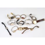 A small collection of vintage gents and ladies wristwatches.