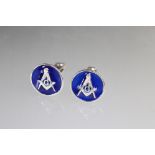 Pair of silver Masonic style cufflinks