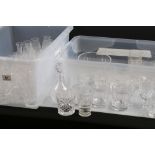Collection of Royal Doulton Cut Glass Drinking Glasses comprising 10 Wine Glasses, 5 small Wine