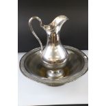 American Silver Plated Ewer and Basin by Meriden Britannia Co, 50cm diameter