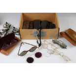 A collection of early to mid 20th century spectacles and Lorgnettes.