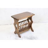 Ercol ' Windsor ' Elm Magazine Rack Table with labels to base, 55cm long x 51cm high