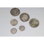 A small quantity of British pre decimal silver coins to include Queen Victoria and King George III