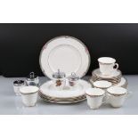 Royal Doulton ' Orchard Hall ' Dinner and Tea ware comprising 5 tea cups, 6 saucers, 6 x 8" plates