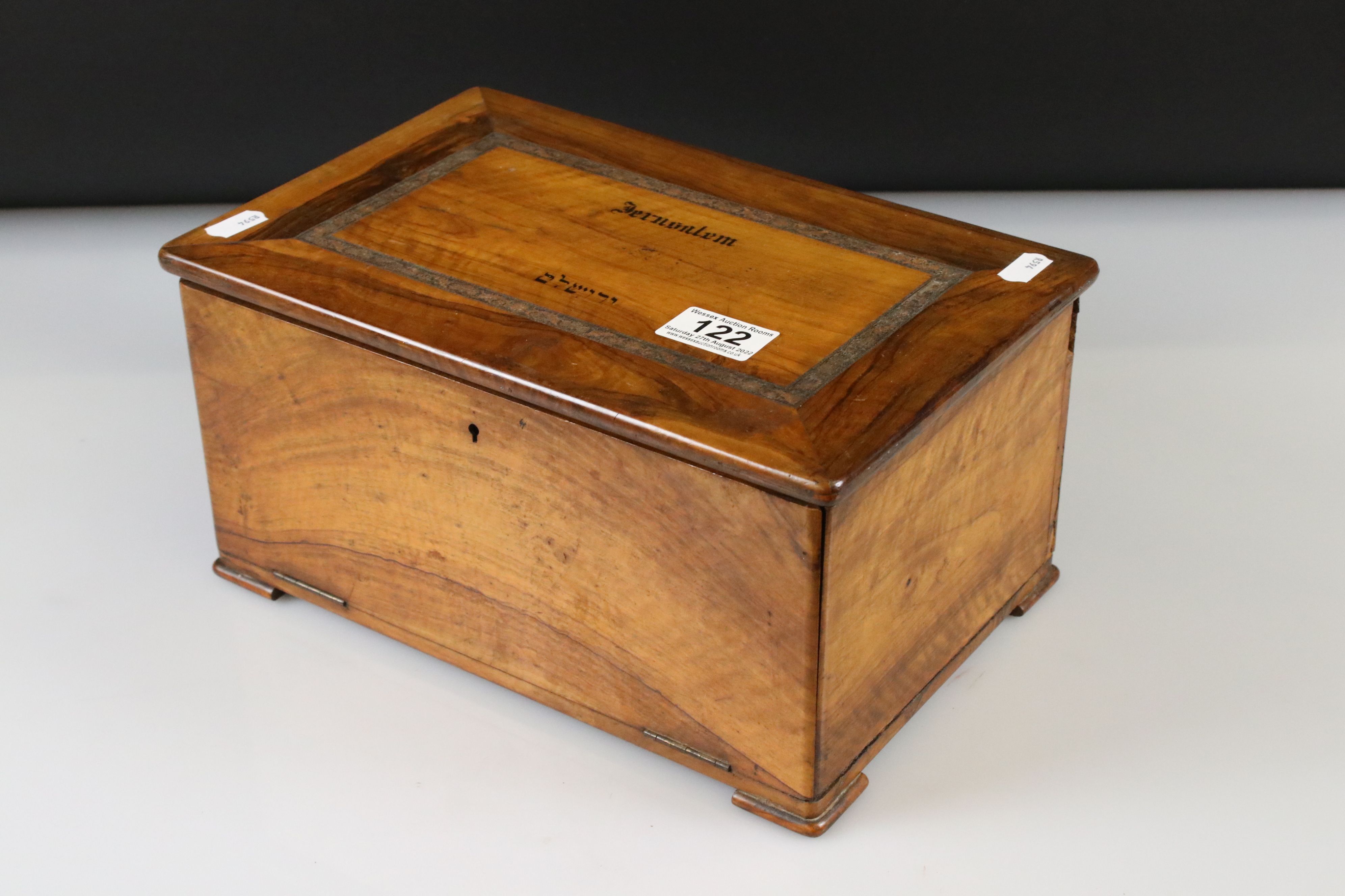 Olive wood coin collectors cabinet, together with a selection of vintage scientific slides - Image 4 of 11